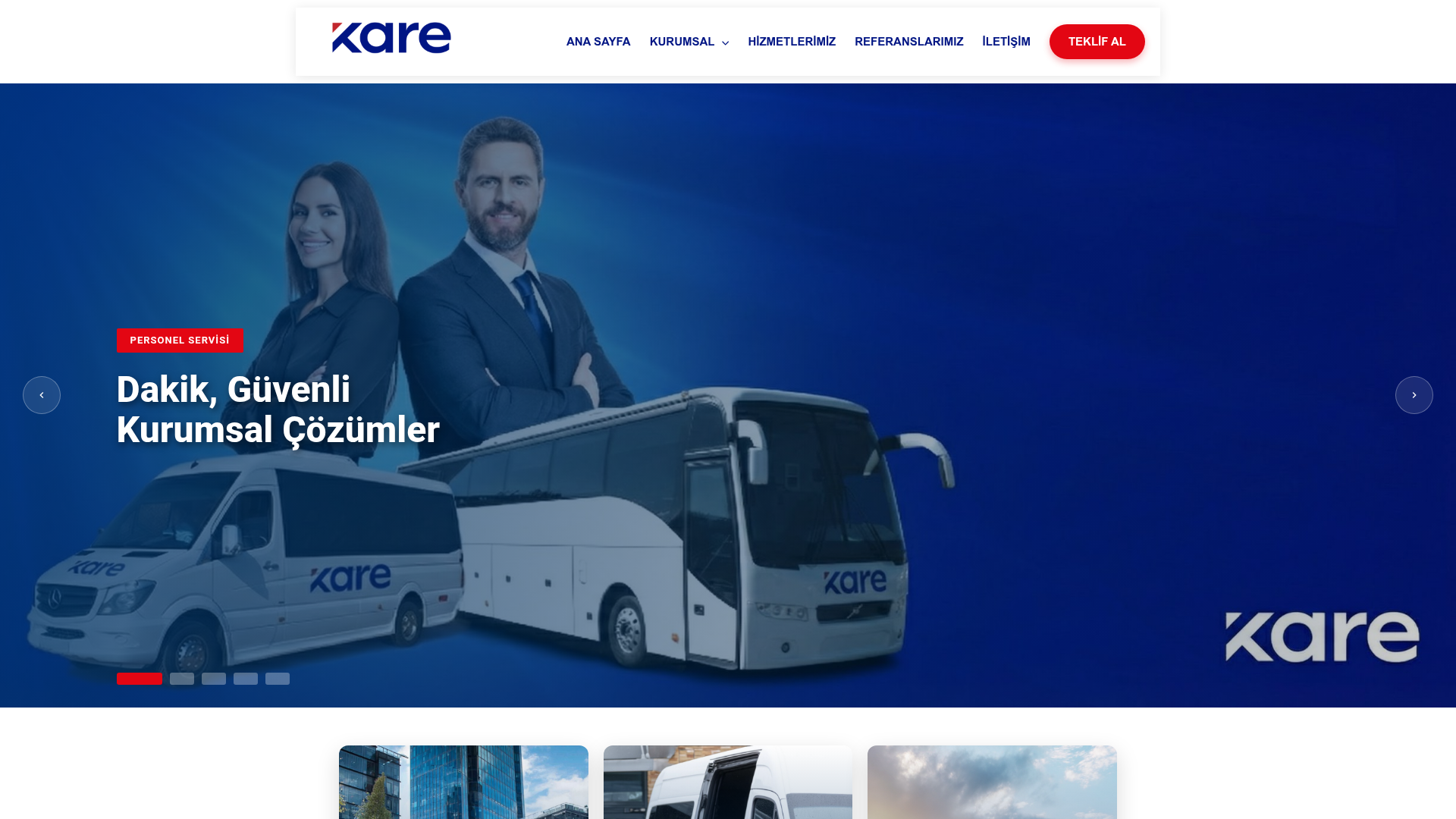 Kare Turizm web sitesi önizleme